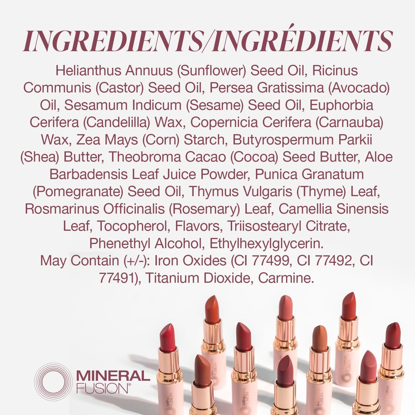 Mineral Fusion Long-Lasting Lipstick, Vivid & Smudge-Free Lip Color with Avocado Oil, Cocoa Seed Butter, Free of FD&C Dyes, Paraben and Gluten, Berry