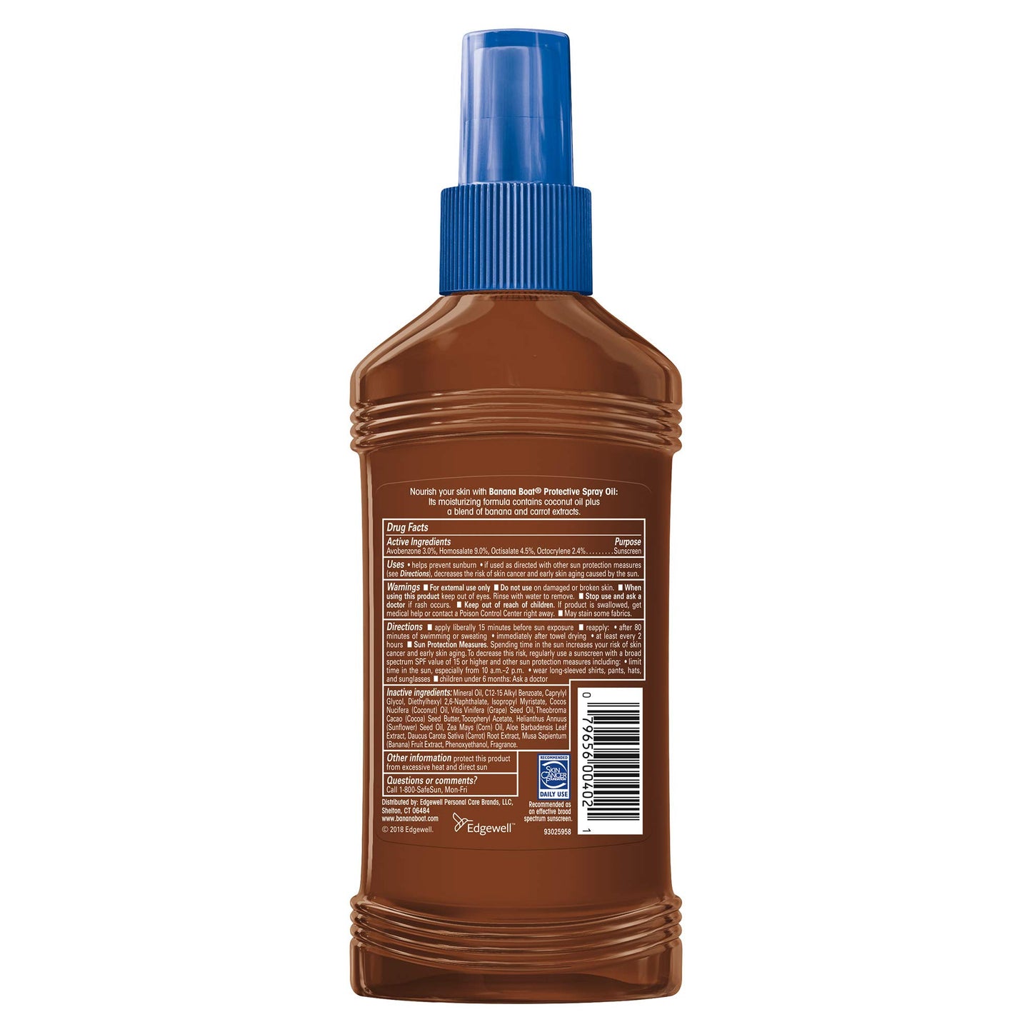 Banana Boat Protective Spray Oil, Sunscreen SPF 15 8 oz (Pack of 6)