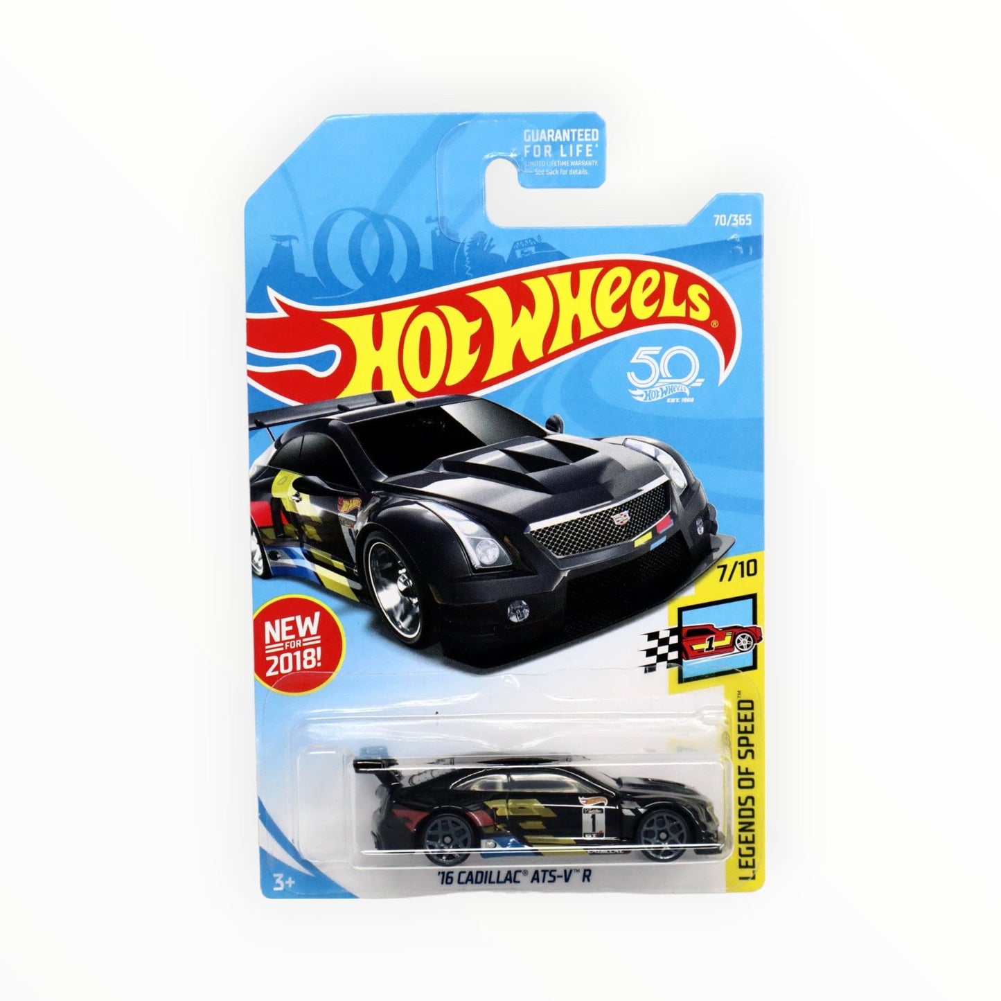 Hot Wheels 2018 50th Anniversary Legends of Speed '16 Cadillac ATS-V R 70/365, Black