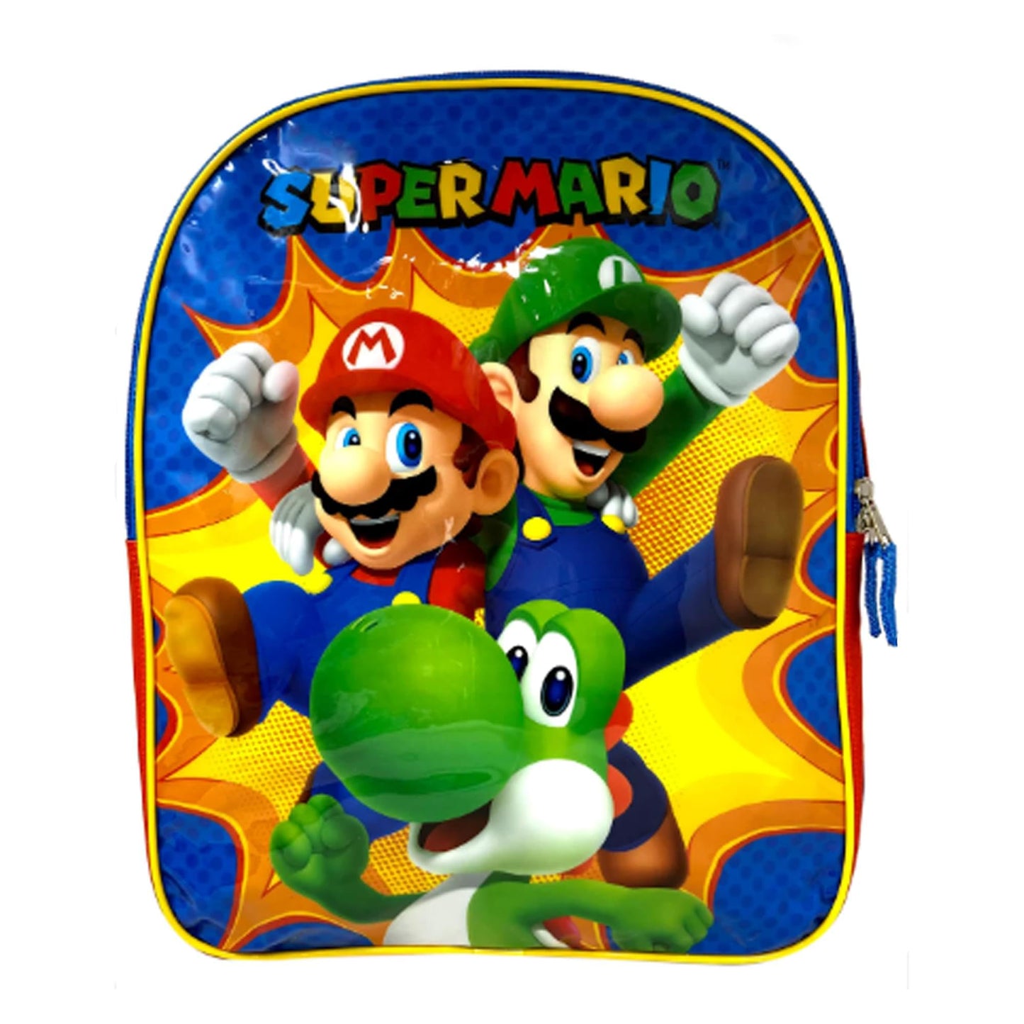 Accessory Innovations Super Mario 15'' Backpack with Plain Front, Blue