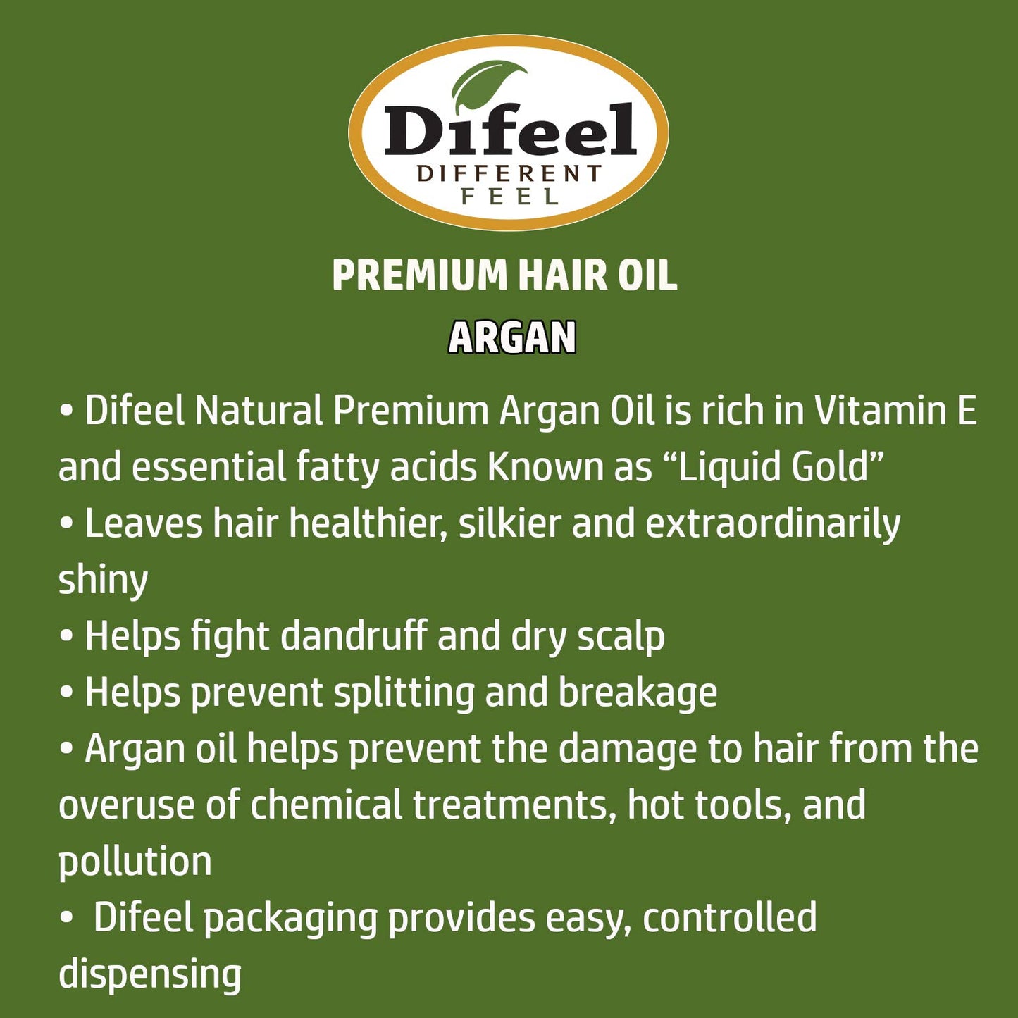 Difeel Premium Natural Hair Oil - Argan Oil 7.1 ounce (2-Pack)