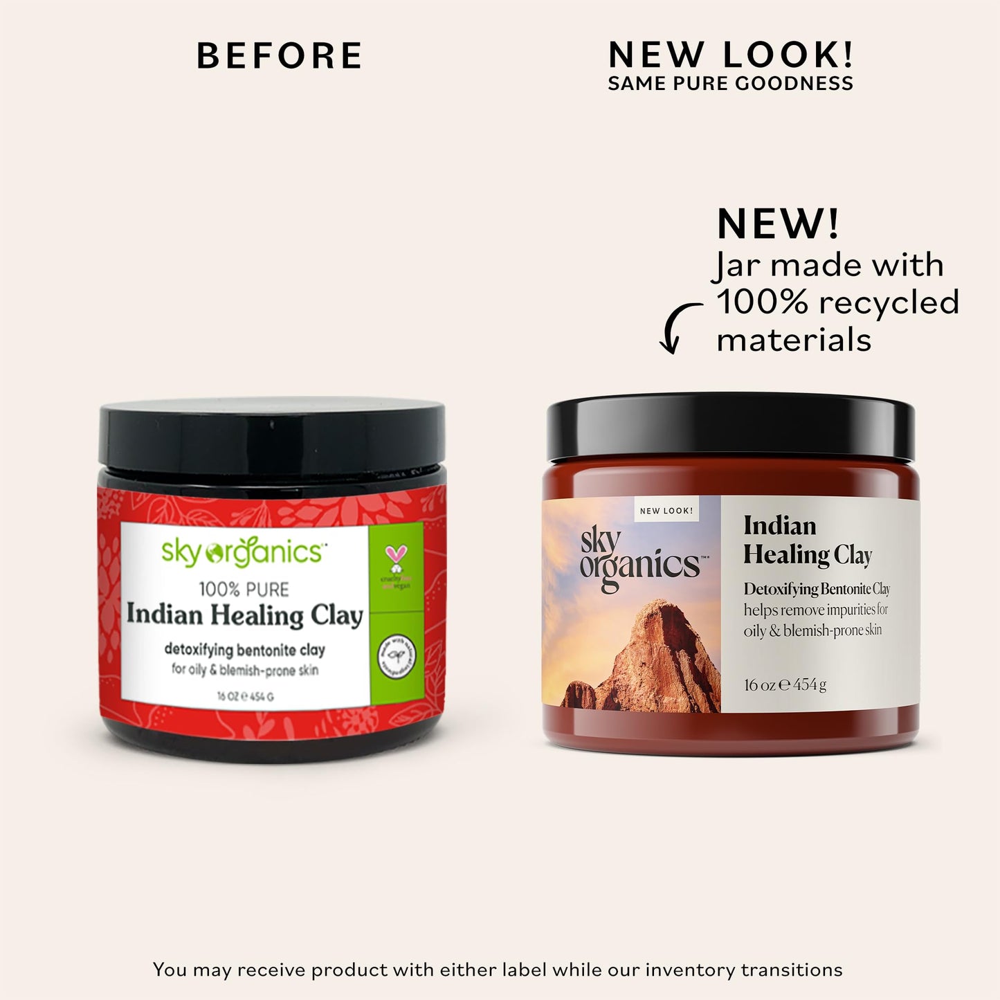 Sky Organics - Indian Healing Clay, 16 oz - Detoxifying Bentonite Clay Powder - Exfoliating Face Mask - Pore Cleaner - Combination & Oily Skin