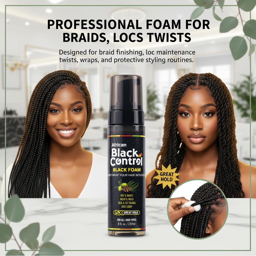 African Black Control Black Foam - 8 fl oz (Pack of 2)