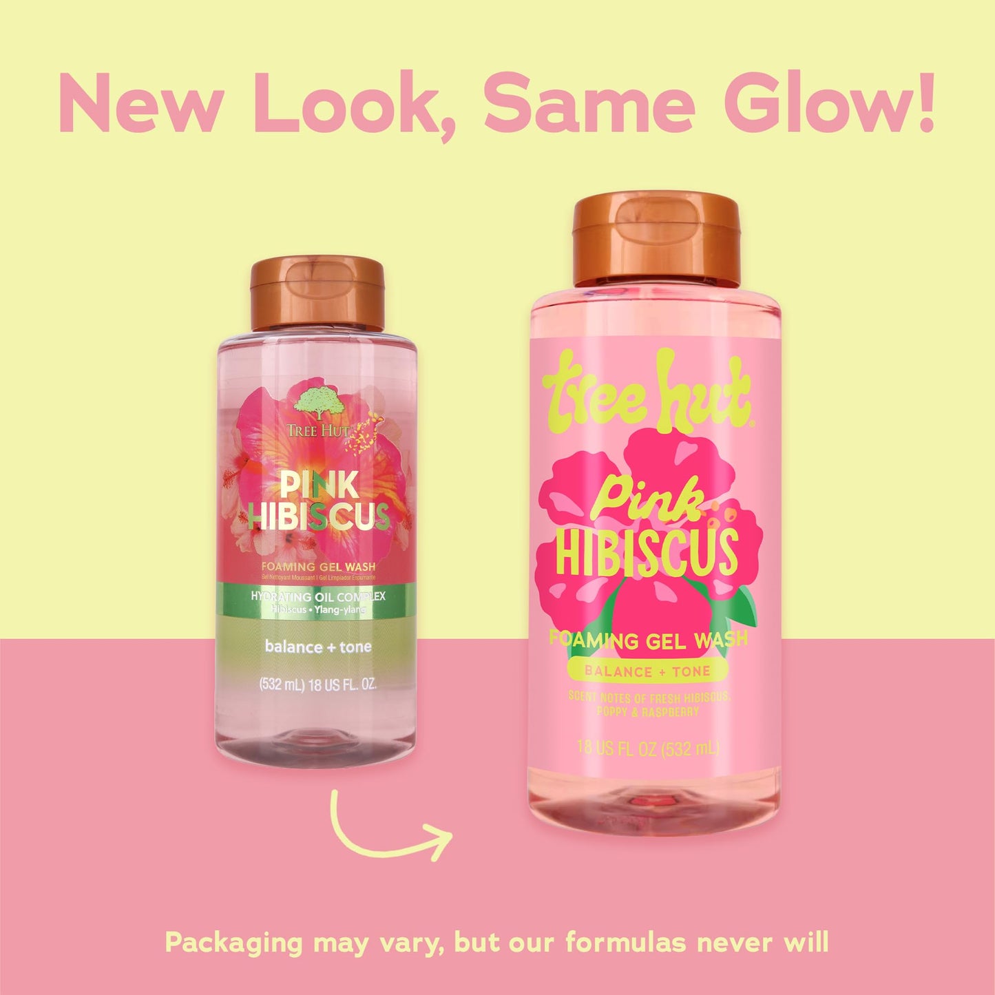 Tree Hut Pink Hibiscus Foaming Gel Wash, Hydrating & Moisturizing Body Wash with Shea Butter & Nourishing Essential Oils, Daily Cleanser for Soft