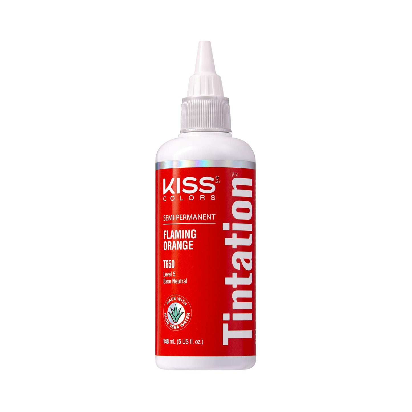 Red by Kiss Tintation Semi-Permanent Hair Color, Aloe Vera Water Based, Argan Oil, Olive Oil, Collagen & Keratin, Long-Lasting Color Dye (Flaming
