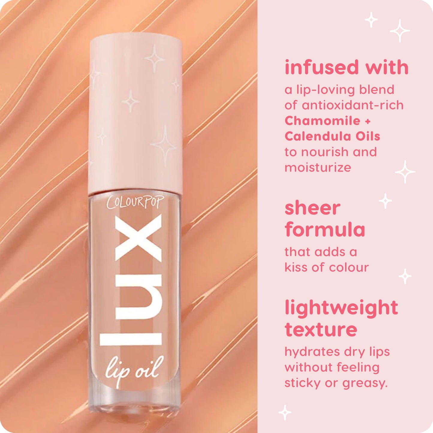ColourPop Lux Lip Oil - Hydrating, Sheer Tinted Lip Oil Formulated with Antioxidant-Rich Chamomile Extract & Calendula Oil - Non-Greasy, Nourishing