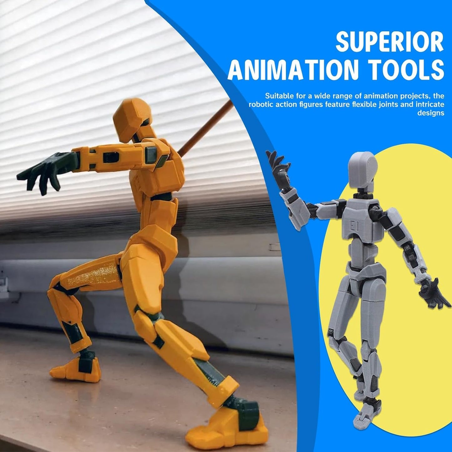 MerryXD 6 Pack Assembly Completed T13 3D Action Figure,Dummy Nova Titan Lucky 13 Action Figure 3D Printed Multi-Jointed Movable Toy