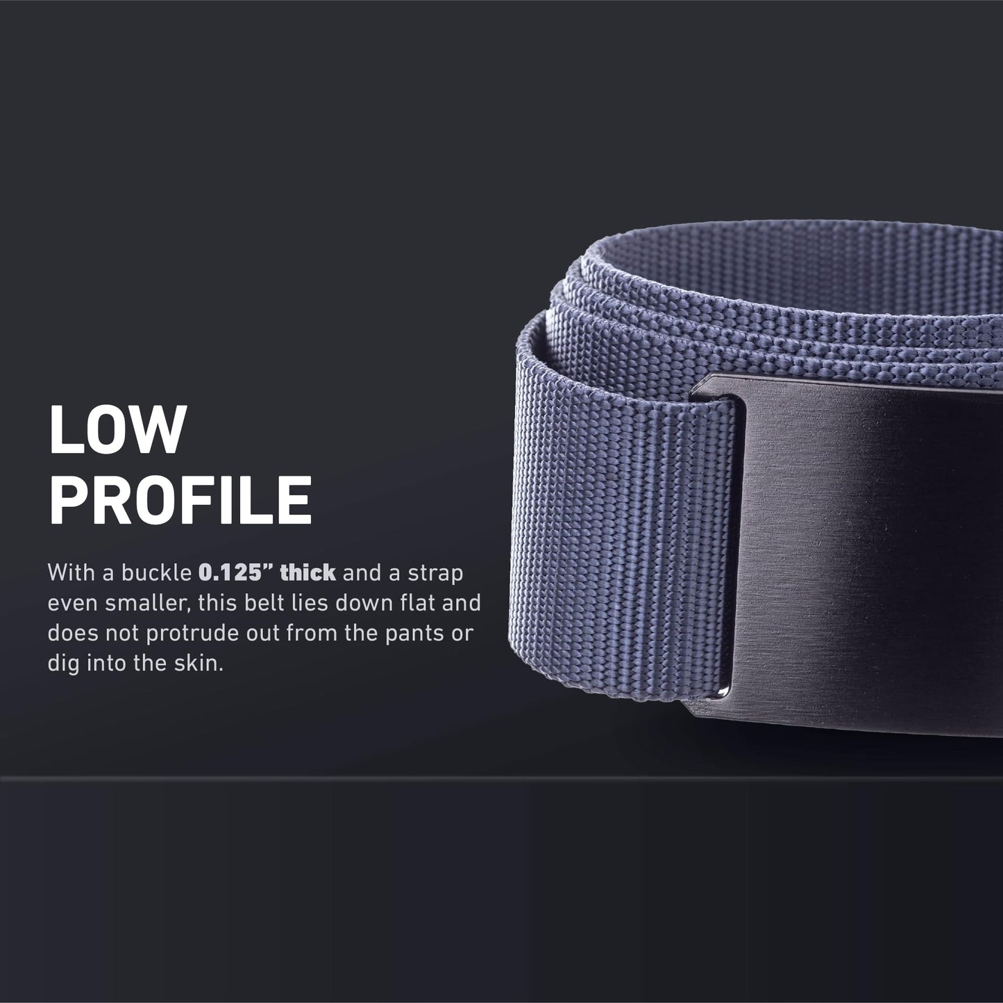 GRIP6 Tactical Belt - No Hole, Nylon Belts for Men and Women - Made in the USA (Ninja)