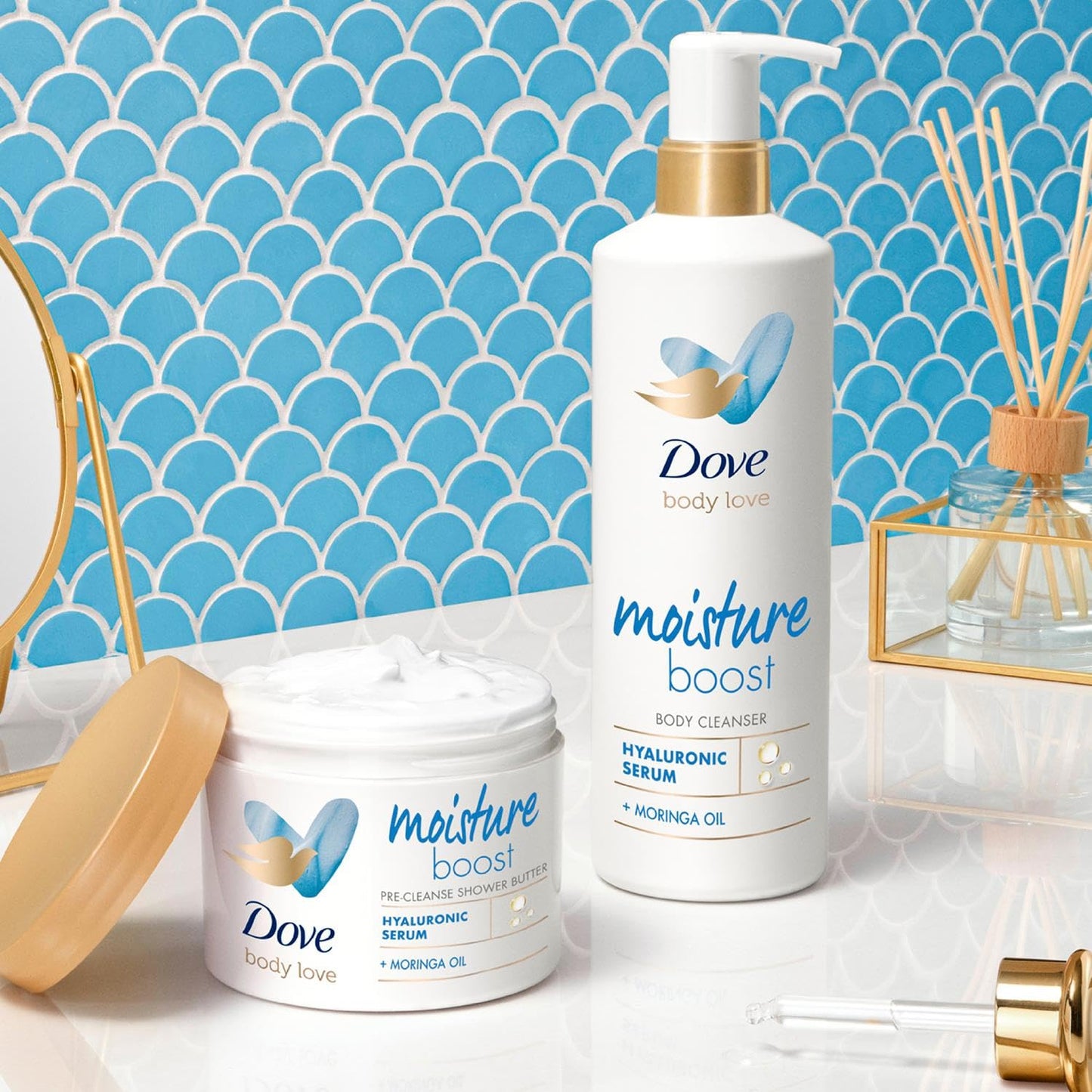 Dove Body Love Body Cleanser Moisture Boost For Dry Skin Body Wash with Hyaluronic Acid and Moringa Oil 17.5 fl oz