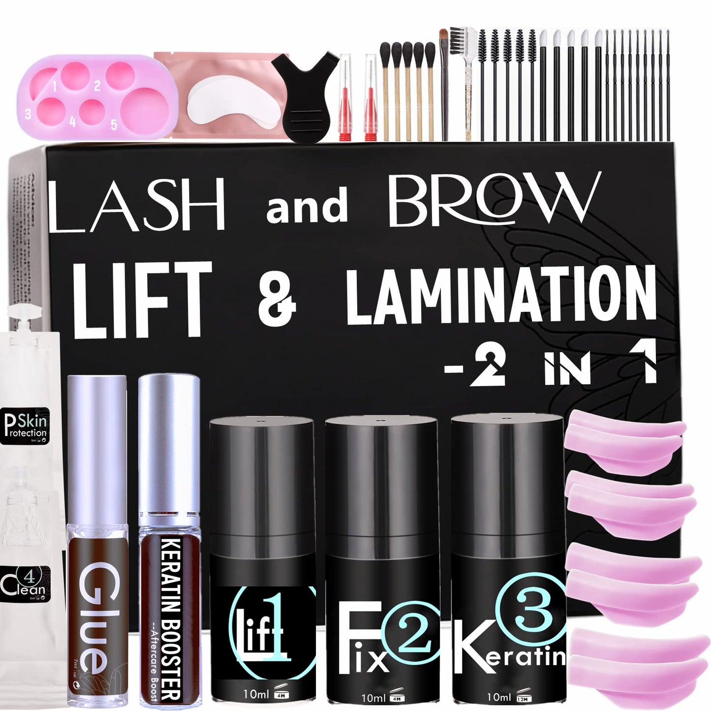 Lash Lift Kit, Strong Eyelash Lifting 3 Minutes Brow Lamination At Home, DIY Eyelash Perm Easily 10 ml Airless Pump More than 15 Applications Make