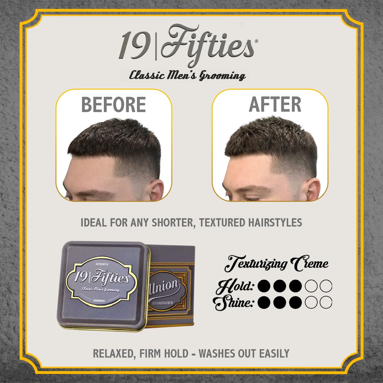 Styling Creme For Men - 4oz Beautifully Crafted Tin | All Day Textured Hold, Easily Washes Out With Water, Neutral Shine & Amazing Scent - Extremely