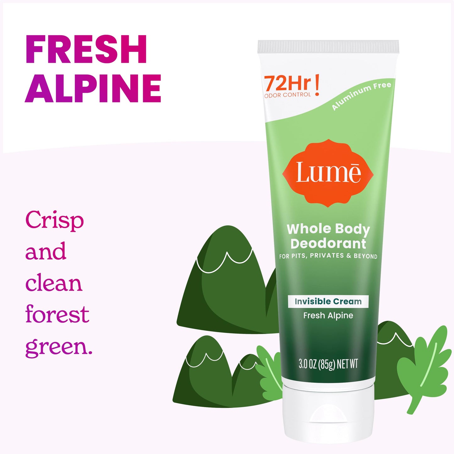 Lume Whole Body Deodorant - Invisible Cream and Solid Unscented - 72 Hour Odor Control - Aluminum & Baking Soda Free, Skin Safe - 3 oz Cream & 2.6 oz Beauty and Personal Care Lume