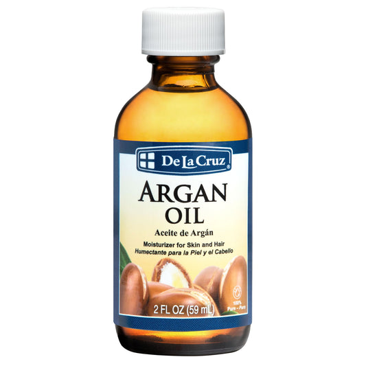 De La Cruz 100% Argan Oil of Morocco - Pure Cold-Pressed Virgin Moroccan Argan Oil for Hair and Skin - 2 FL OZ
