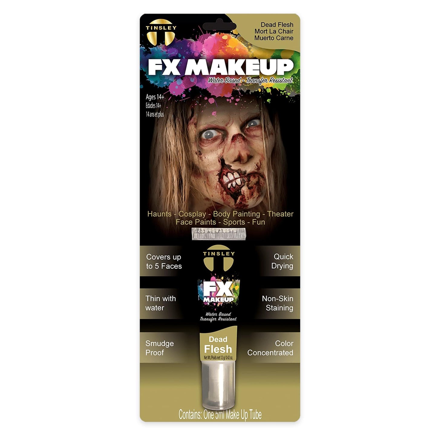 Tinsley Transfers FX Makeup - Face and Body Paint - Water-Based Cream - 7g / 0.24 oz Tube (Dead Flesh)
