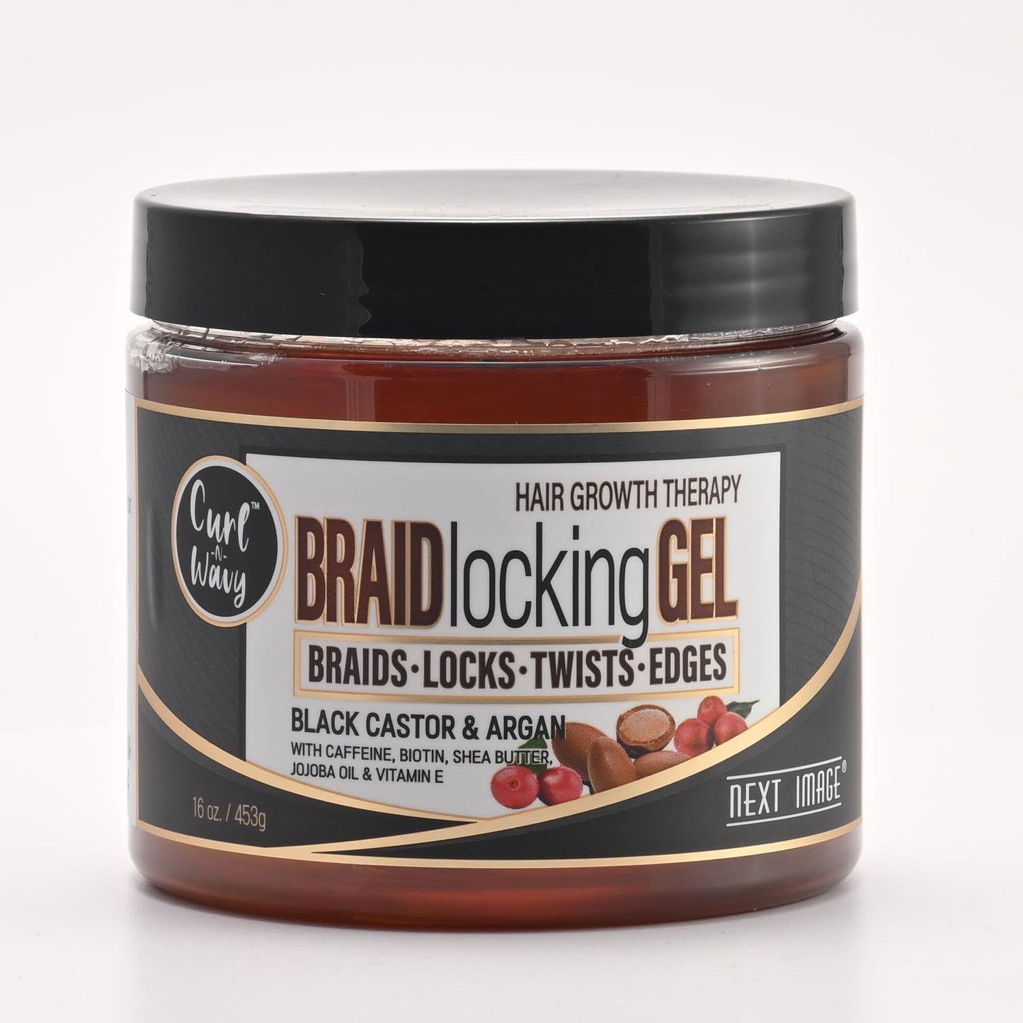 NEXT IMAGE Braid Locking Gel (Black Castor & Argan, 16 oz.)