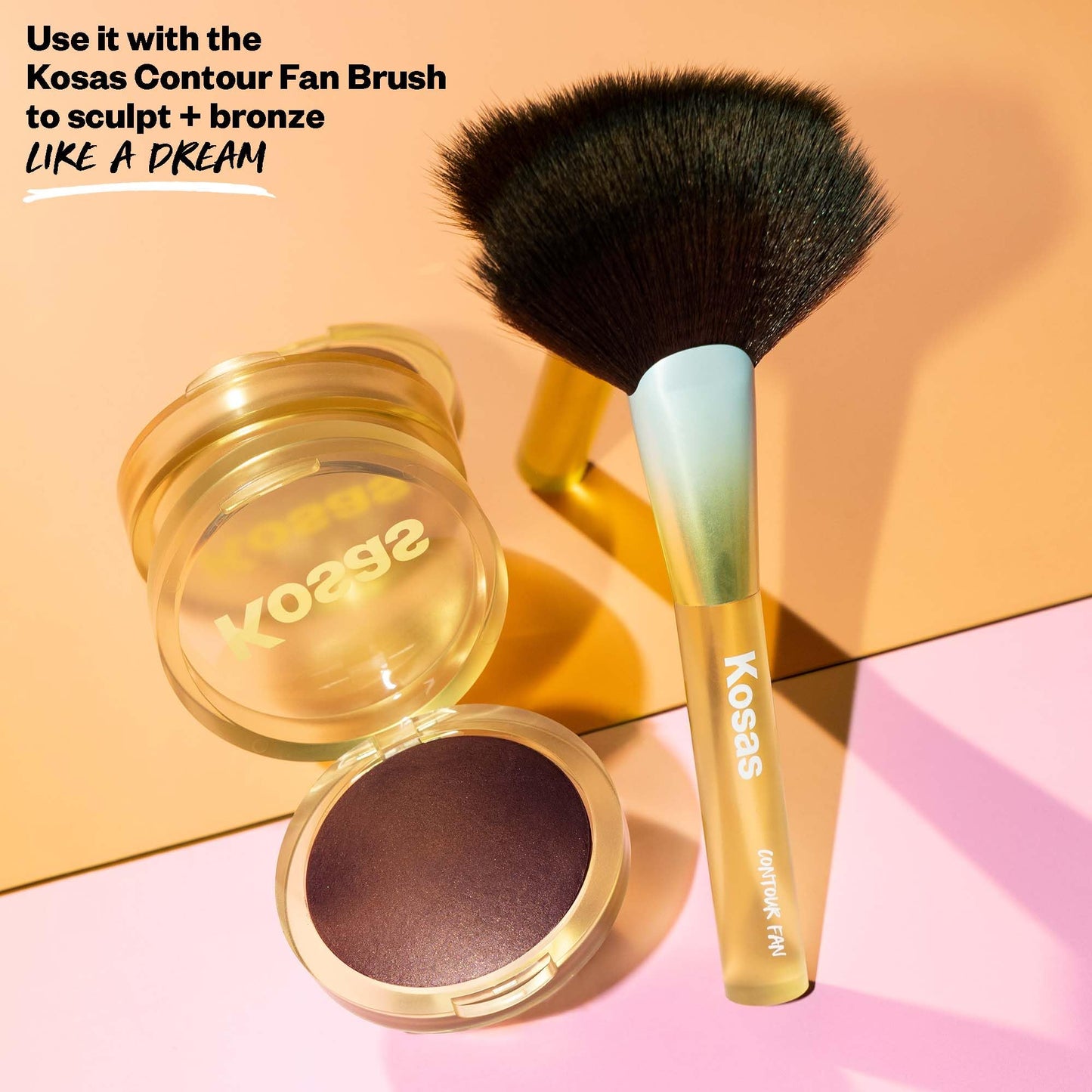 Kosas The Sun Show Glowy Warmth Baked Bronzer - Talc-Free Powder Bronzer for Face, Buildable Color, Natural Glow, Lightweight Finish, Tropic