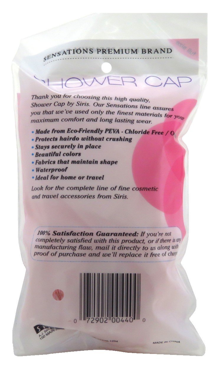Siris Shower Cap Full Size Satin Lined Vinyl