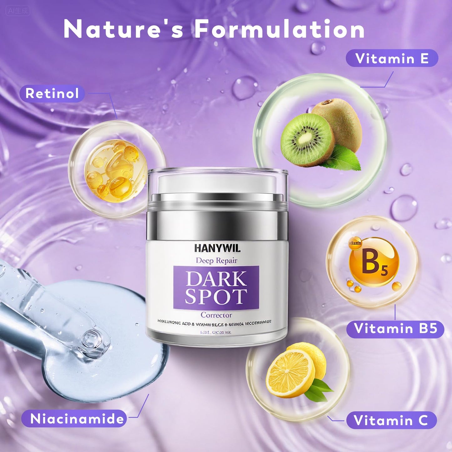 HANYWIL Dark Spot Remover for Face & Body, Remedy for Dark Spots with Natural Ingredients, Dark Spot Corrector Cream and Serum for Skin Care, Treats