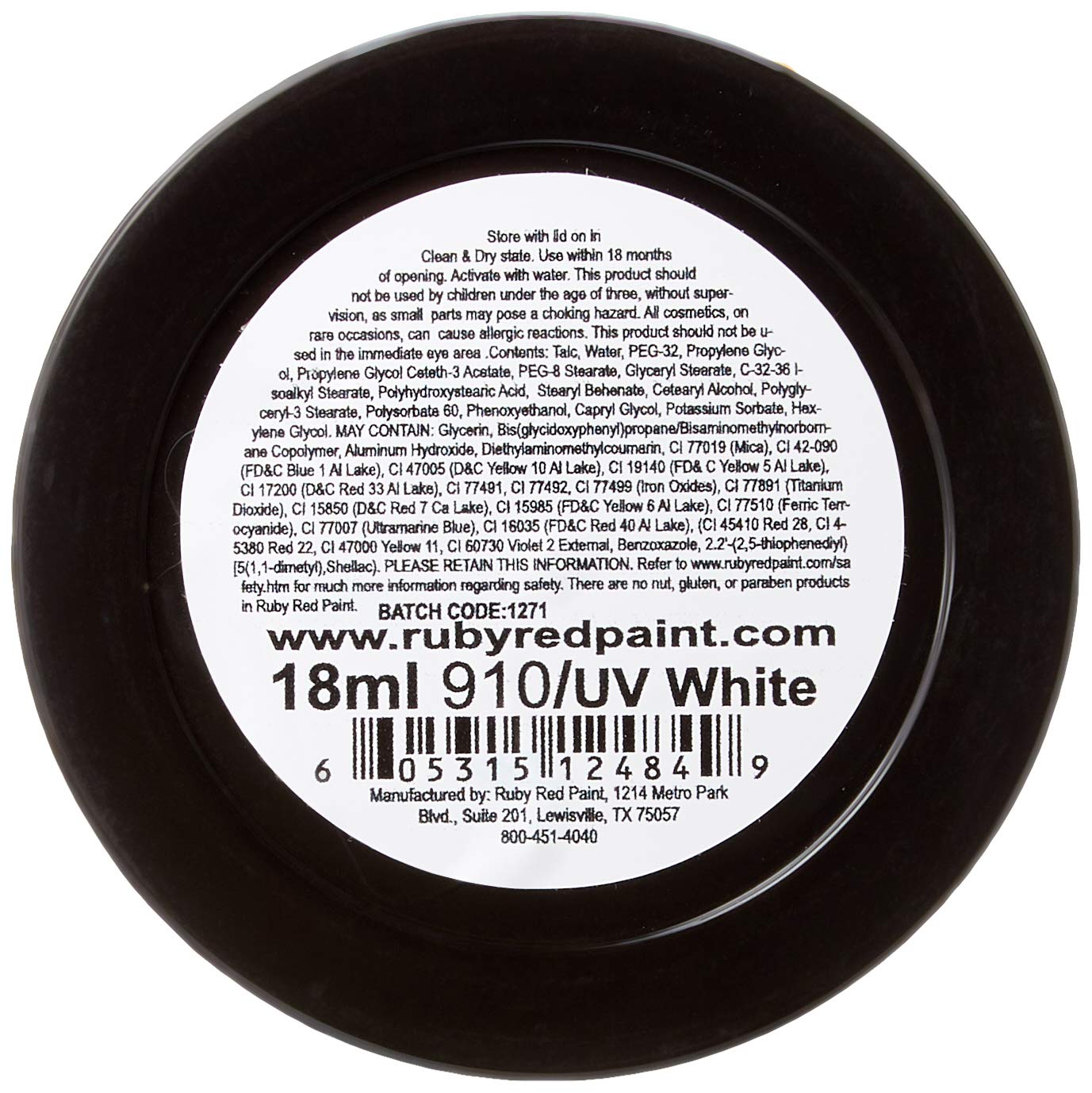 Ruby Red Paint Face Paint, 18 ML - Uv White