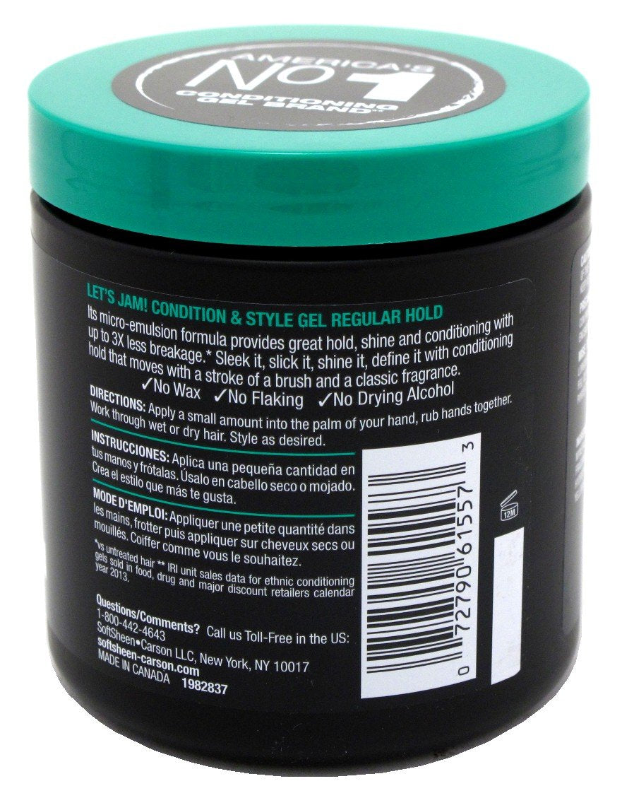 Lets Jam Condition & Shine Gel Regular Hold 14 Ounce Jar (Pack of 6)