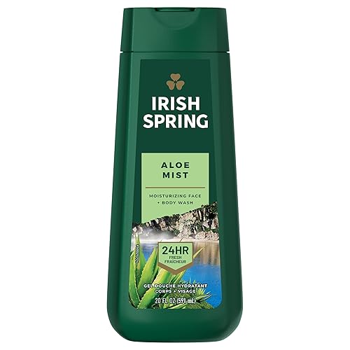 Irish Spring Men's Body Wash Shower Gel, Aloe Vera - 20 fluid ounce (Pack of 6)