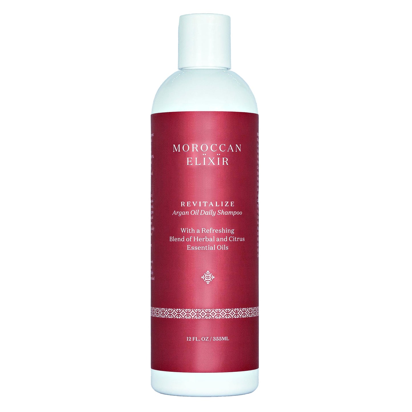 Moroccan Elixir Revitalize Argan Oil Shampoo, Paraben and Sulfate Free Shampoo Repairs Dry, Damaged, Color-treated Hair, Tames Frizz and Promotes
