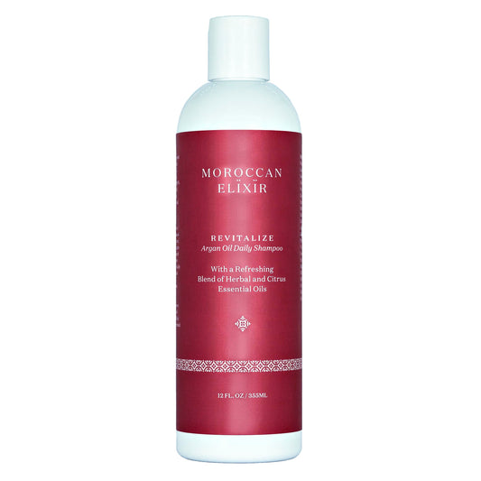Moroccan Elixir Revitalize Argan Oil Shampoo, Paraben and Sulfate Free Shampoo Repairs Dry, Damaged, Color-treated Hair, Tames Frizz and Promotes
