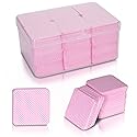 Bcowos Pink Lint Free Nail Wipes with Storage Case- 1080PCS Super Absorbent Nail Polish Remover Pads- Disposable Lint Free Wipes for Nail Polish