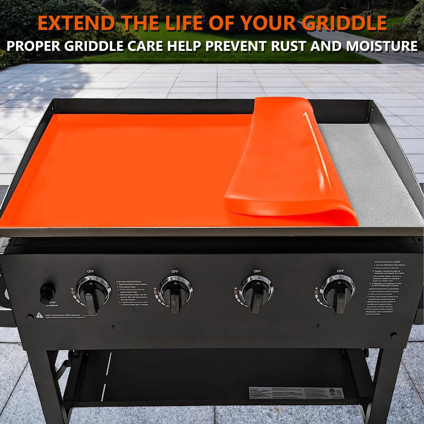 36" Silicone Griddle Mat for Blackstone – Heavy-Duty Food-Grade Cover, Protects Griddle from Dirt & Rust Year-Round