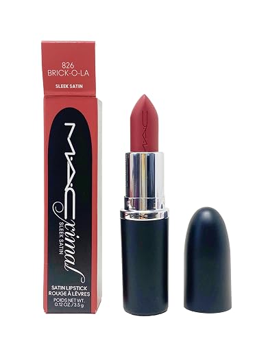 MAC Cosmetics Ximal Sleek Satin Lipstick - 826 Brick-O-La (Warm dusty rose) 0.12 Oz / 3.5 g