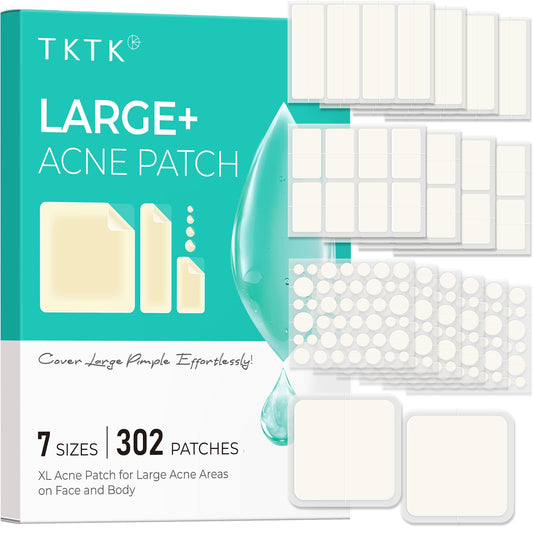 TKTK Large Pimple Patches for Face, 7 Sizes XL Acne Patches, Big Hydrocolloid Bandages for Body, Chin, Forehead, Chest, Back Zit Breakouts Beauty and Personal Care TKTK Default Title