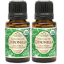 US Organic Citronella Essential Oil, USDA Certified, 100% Pure, 15 ml Pack of 2, Improved caps and droppers - Used for Skin Care, Many DIY Projects