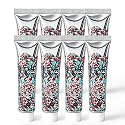 Waterproof Red White Blue Hair Glitter Stick for Patriotic Celebrations &Game Days, 4th of July Glitter Stick, Sparkling Face&Body Makeup with Star