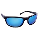 Sea Striker Outrigger Polarized Sunglasses with Black Frame,Blue Mirror and Grey Lens (Fits Medium to Large Faces)