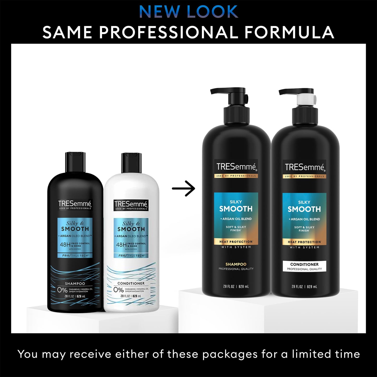 TRESemmé Shampoo and Conditioner Set, Silky & Smooth + Keratin Repair Hair Mask - Anti-Frizz Hair Products with Argan Oleo Blend (3 Piece Set)