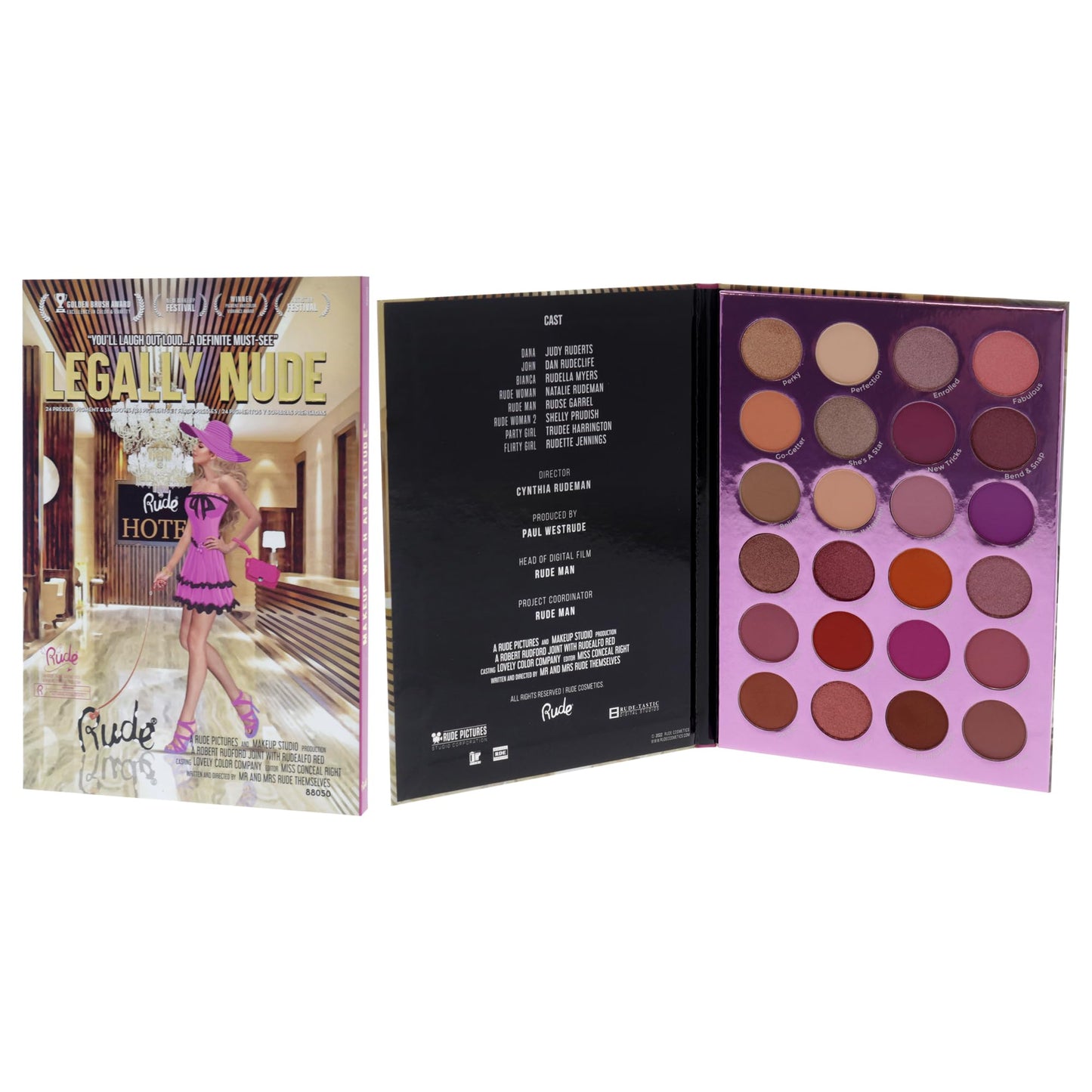 Legally Nude 24 Eyeshadow Palette by Rude Cosmetics for Women - 0.98 oz Eye Shadow