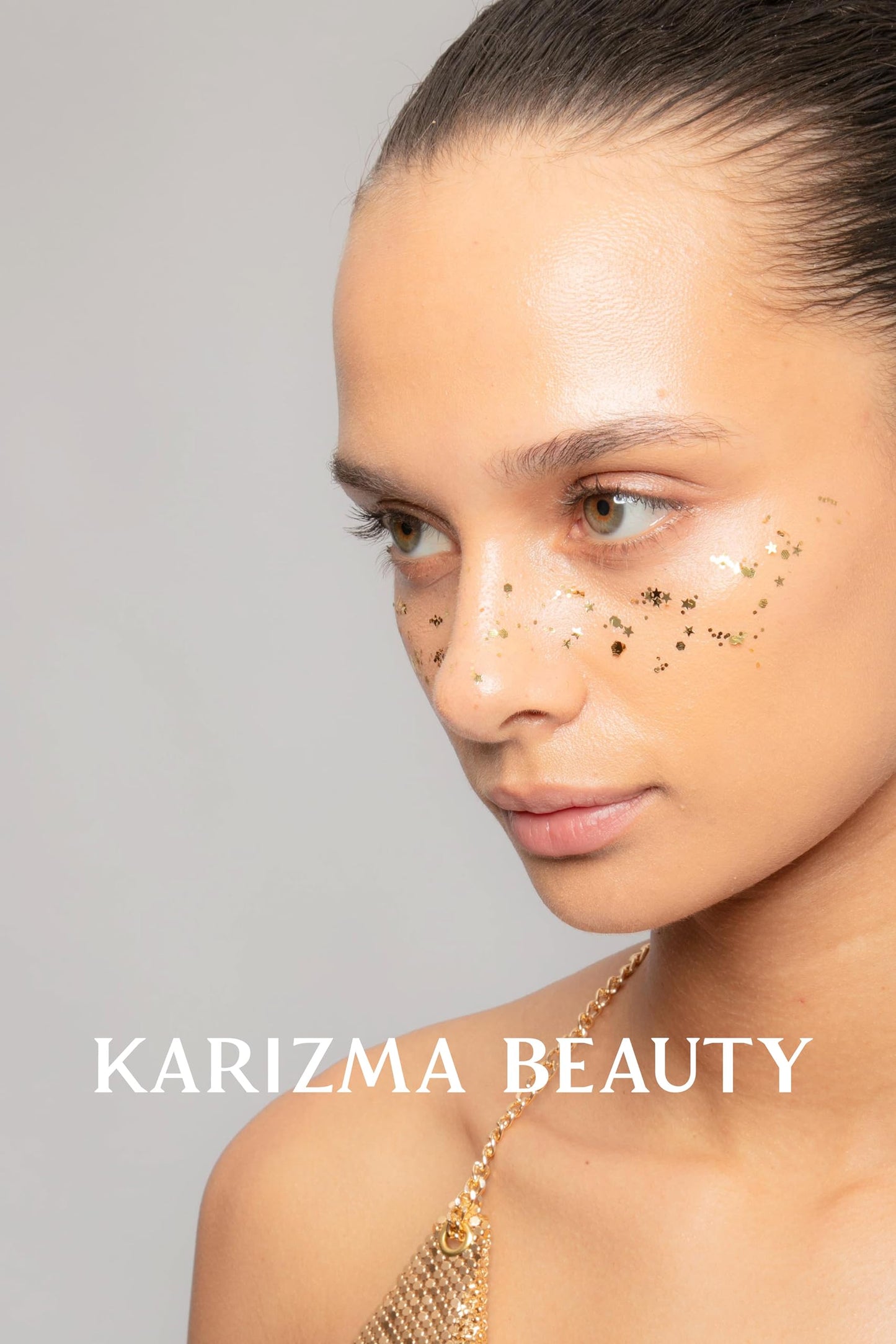 KARIZMA 24K Gold Glitter. 10g Chunky Face, Hair, Eye and Body for Women. Rave Festival Accessories, Cosmetic Makeup. Loose Set