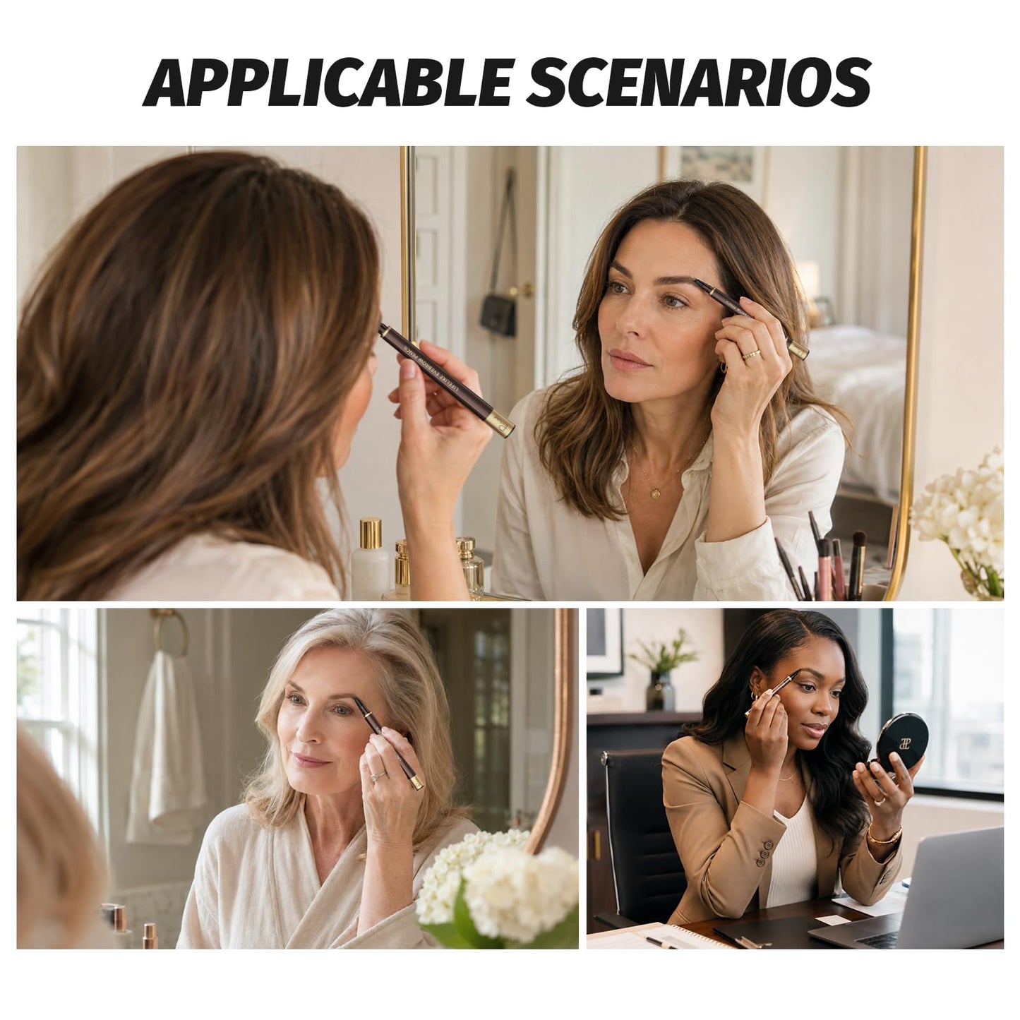 2 Pack Eyebrow Pen, Waterproof Microblading Eyebrow Pencil, 4 Tip Precise Eye Brow Makeup Pen for Women to Effortlessly Create Hair Like Natural Beauty and Personal Care Espoce
