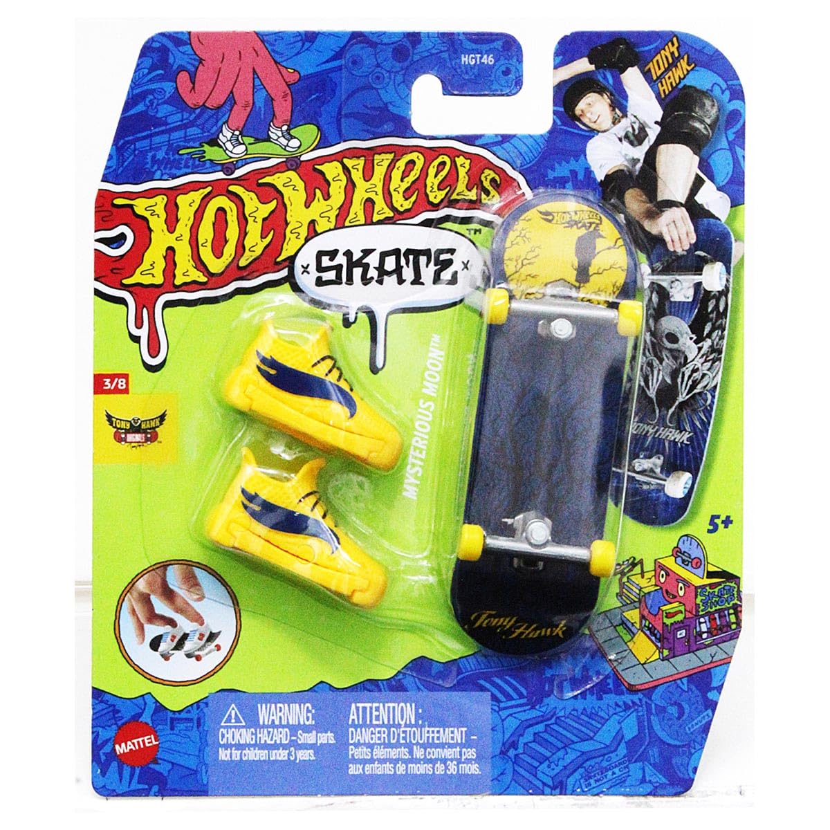 Hot Wheels Skate Tony Hawk Originals 3/8 Mysterious Moon Skate Fingerboard Toy - HVJ79 | Ages 5+