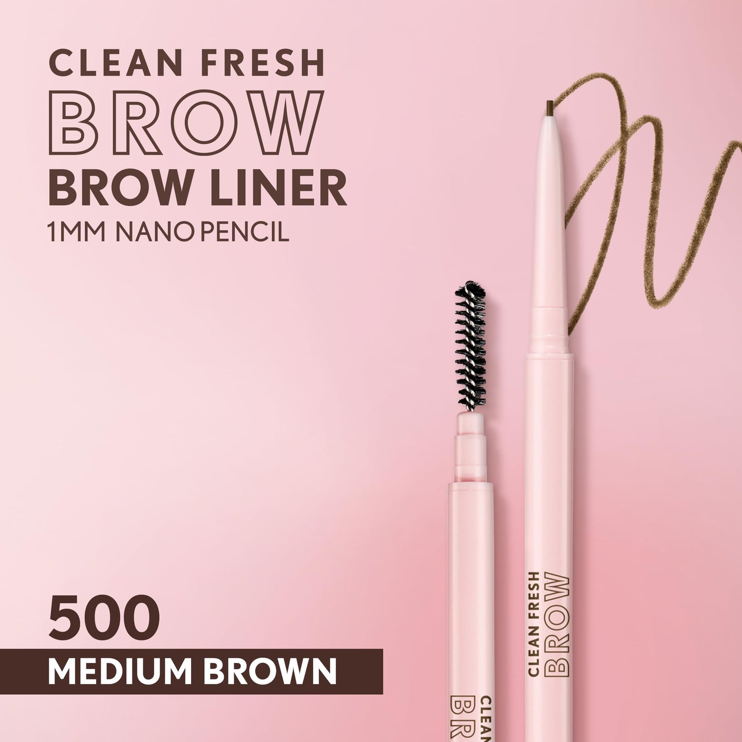 Covergirl Clean Fresh Brow Nano, 500 Medium Brown, Eyebrow Pencil, Ultra-Precise Tip, Waterproof, Transfer-Resistant, Built-In Spoolie, Vegan Formula Beauty and Personal Care COVERGIRL