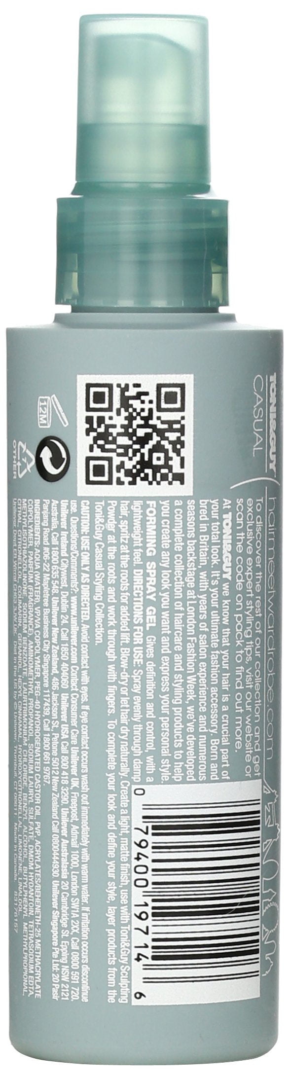 Toni & Guy Casual Forming Spray Gel, 5 oz