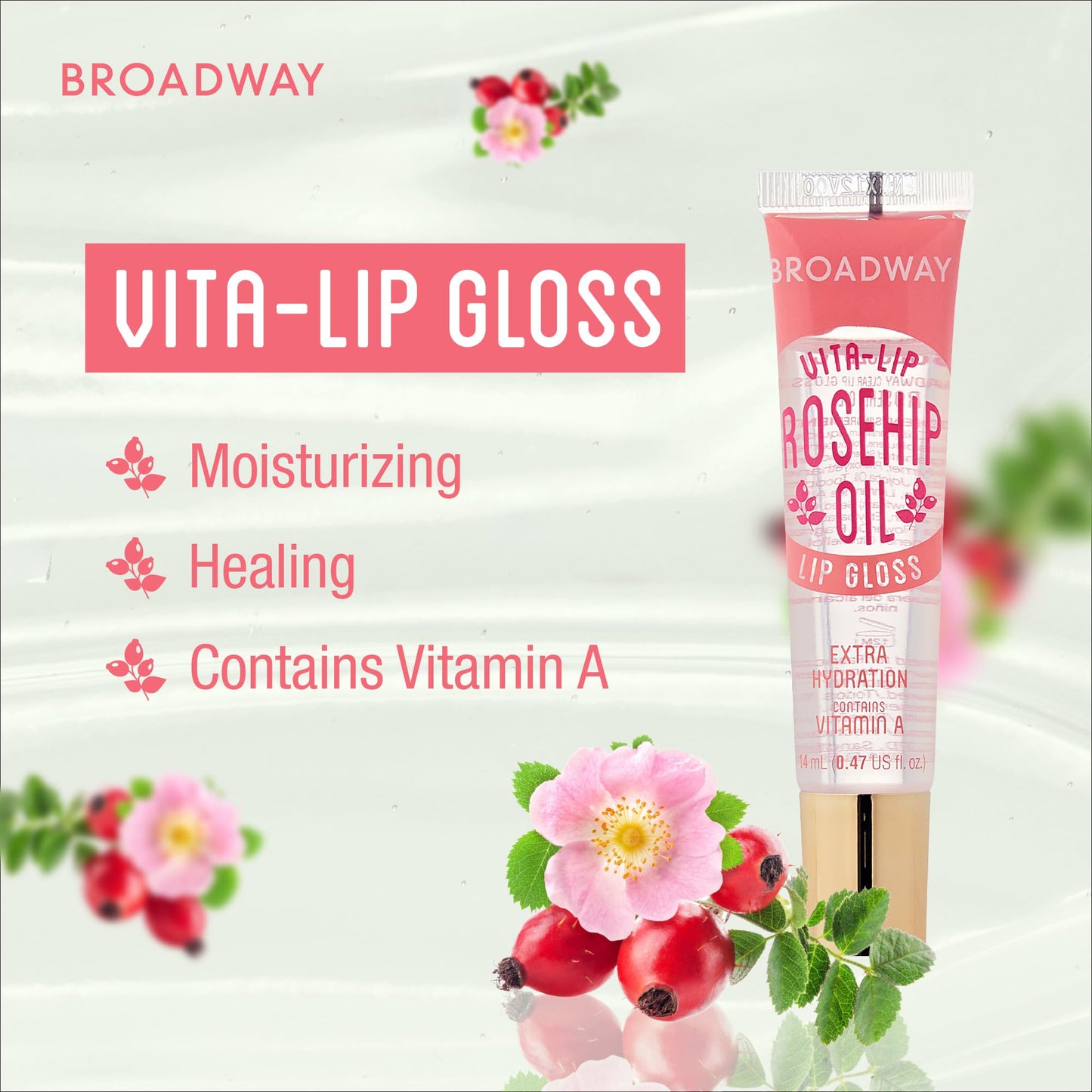 Ruby Kisses Broadway Vita-Lip Clear Lip Gloss (3 Pack Mango Butter, Rosehip, Coconut Oil), Ultra-Hydrating & Soothing Formula with Vitamin Oils Beauty and Personal Care Ruby Kisses