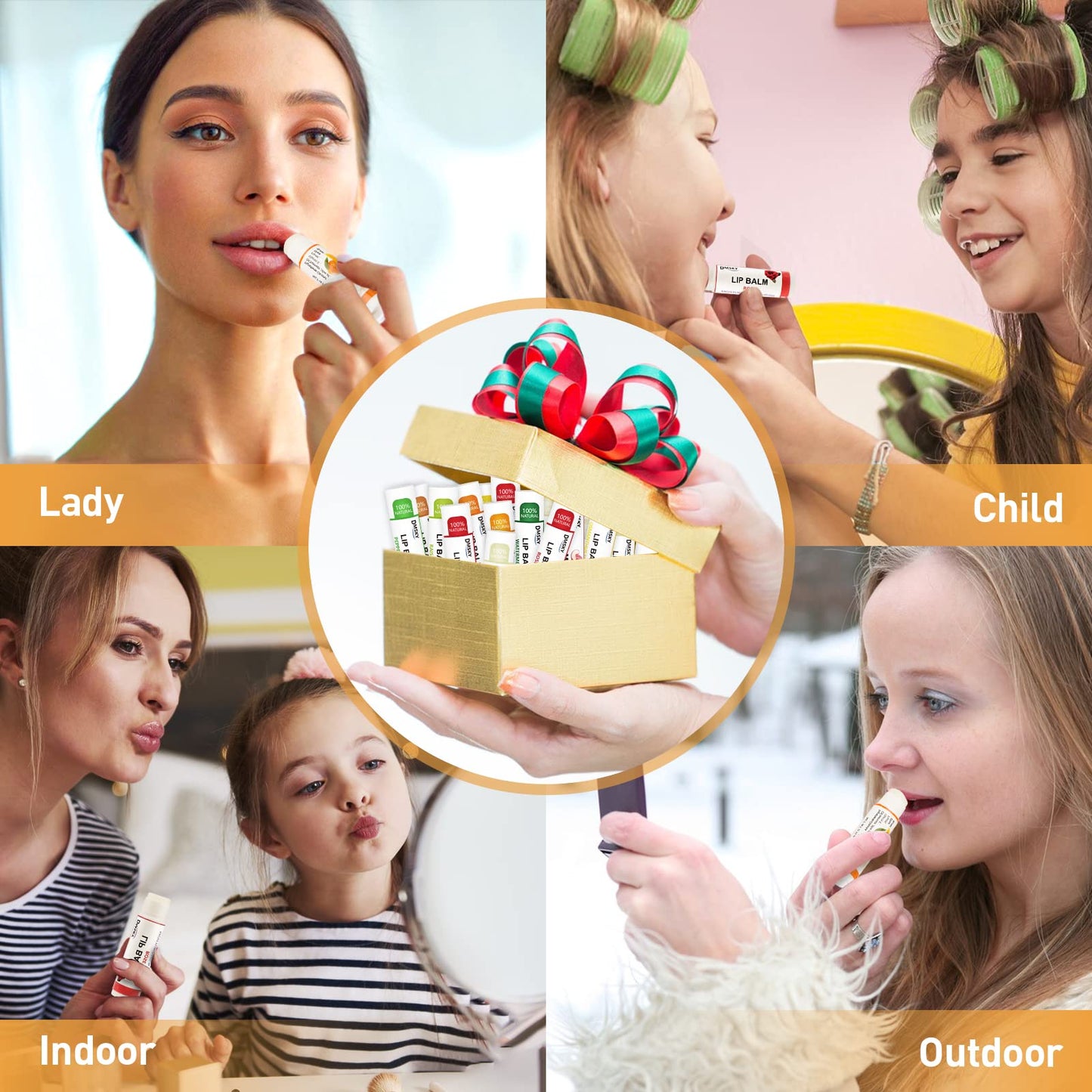 DMSKY 120 Pack Lip Balm, Natural Lip Balm Bulk with Vitamin E and Coconut Oil, Moisturizing Lip Balms for Chapped Lips-12 Flavors