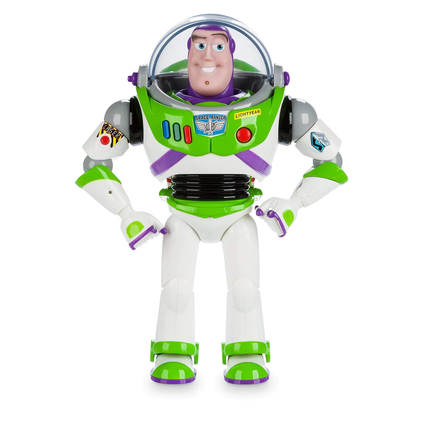 Disney Store Official Buzz Lightyear Interactive Talking Action Figure from Toy Story, Features 10+ English Phrases, Interacts with Other Figures