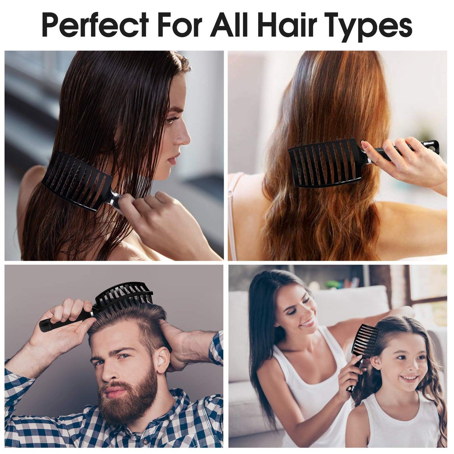 Hair Brush, Curved Vented Detangler Brush Faster Blow Drying for Women, Men Beauty and Personal Care Bsisme