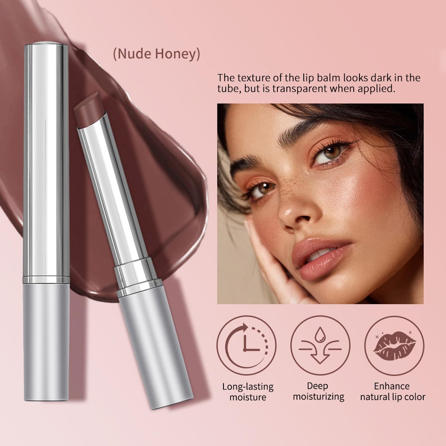 3PCS Honey Lipstick Tinted Lip Balm - Sheer Hydrating Lipstick for All Skin Tones - Moisturizing Lip Color, Nourishing Lip Balm with a Hint of Natural Beauty and Personal Care BAISEN DIARY