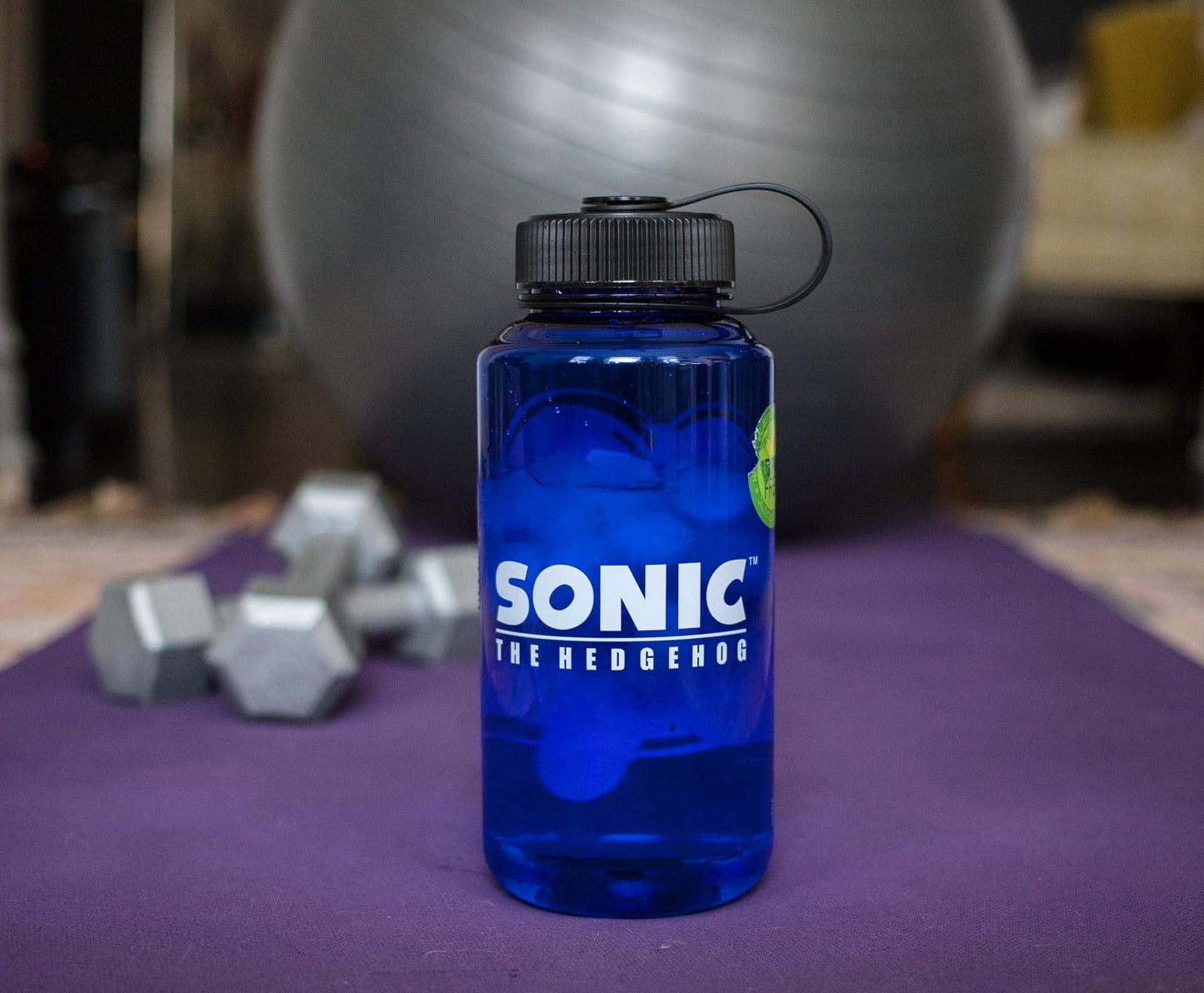 JUST FUNKY Sonic The Hedgehog Character Water Bottle | BPA-Free Large Plastic Water Jug With Screw Top Lid | Hydration For Outdoor Sports, Gym, Yoga
