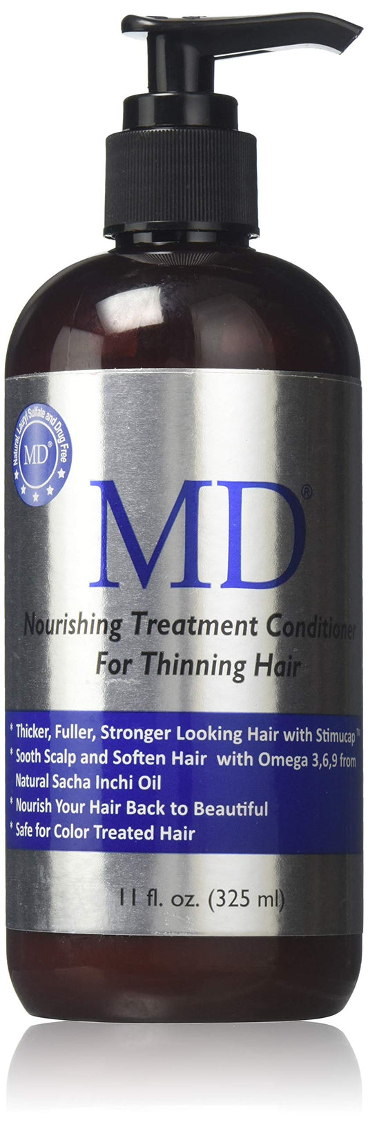 MD Hair Thinning Shampoo for Men & Women - Revitalizing Sulfate-Free Cleanser for Thicker Fuller Looking Hair - Professional Formula with Sacha Inchi