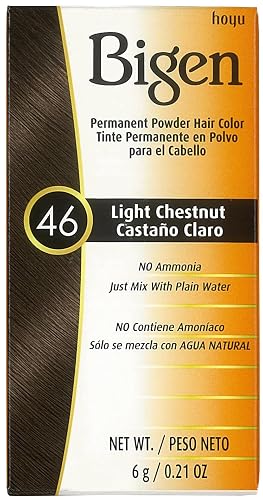Bigen Permanent Powder Hair Color 46 Light Chestnut 5 Count (Pack of 1)