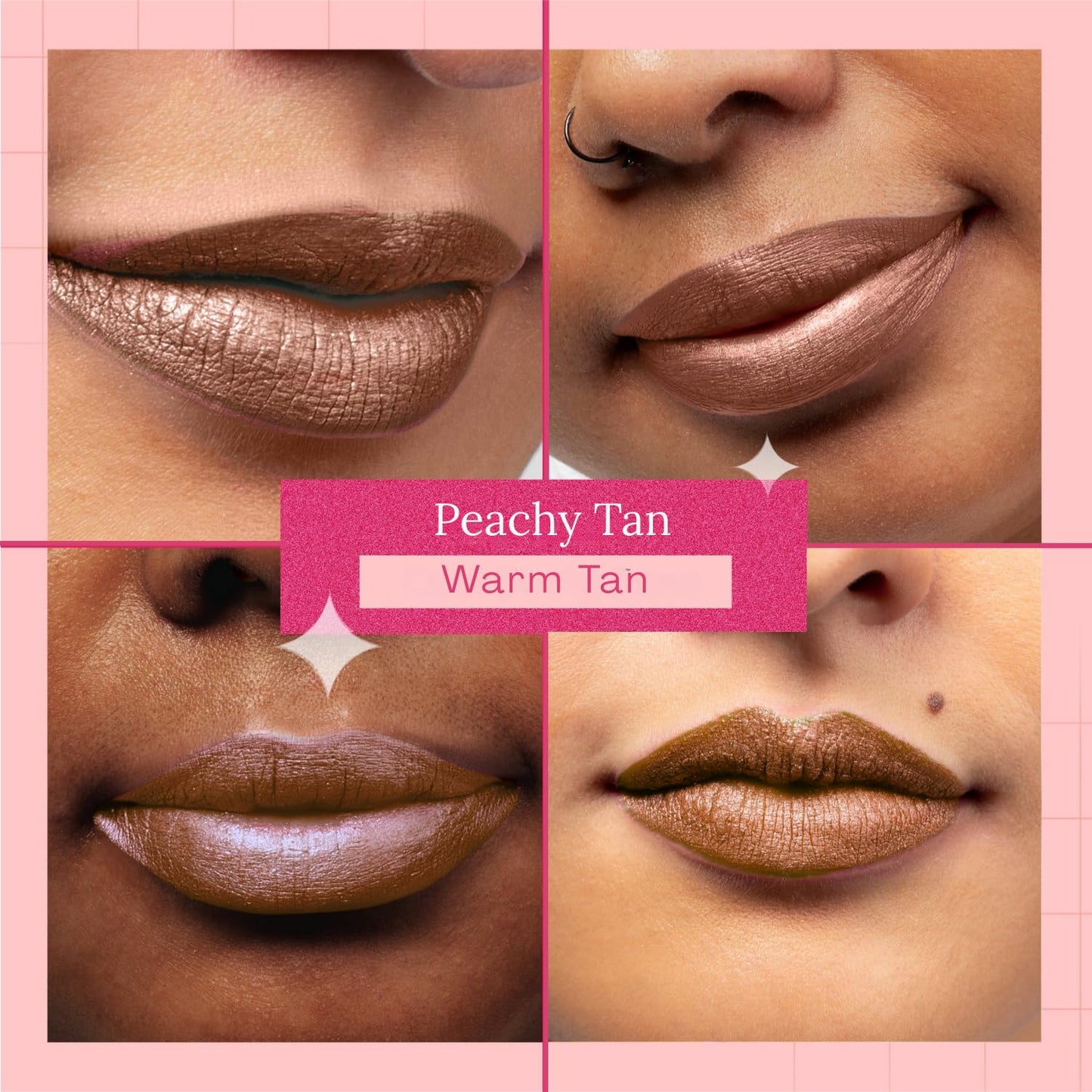 Aromi Tan Metallic Liquid Lipstick | Sepia Bronze Lip Color with Shimmery Finish, Vegan, Cruelty-free, Long-Lasting, Smudge-Proof, Handmade (Peachy